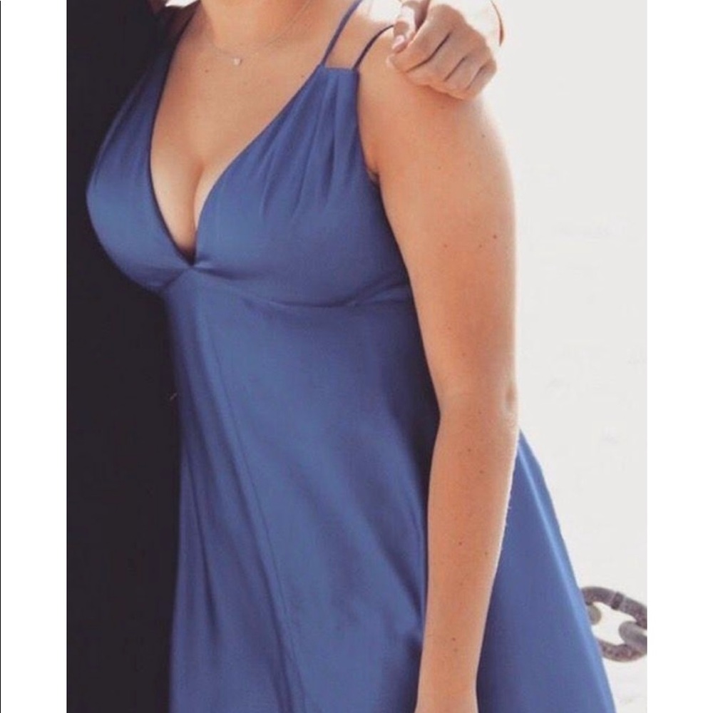 Gorgeous blue satin dress